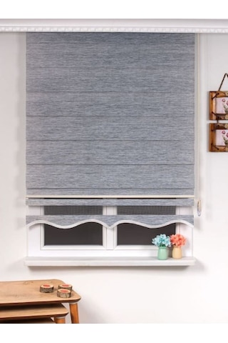 Kidmex Ithal Bambu Açık Gri Bambu Stor Zebra Perde Etek Dilimli