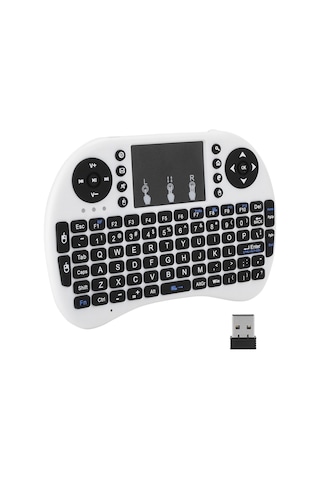 Mini Kablosuz Klavye Flymouse 2.4g Multimedya Dokunmatik Yüzeyli Dokunmatik Klavye Beyaz