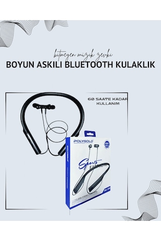 Polygold Pg-100 Boyun Askılı Kablosuz Kulaklık 200 Saat Bekleme Süresi Stereo Ses Mikrofonlu