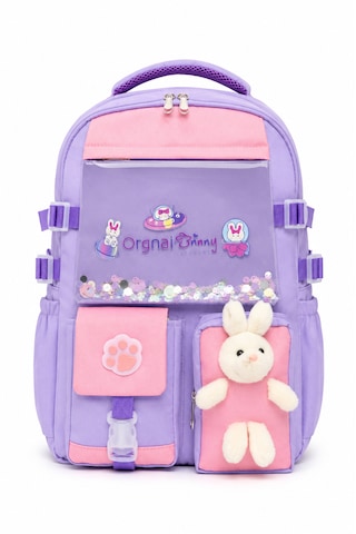 Quovo Kawaii Kore Tarzı Ergonomik Özel Tasarım Okul Çantası Kız Erkek İlkokul,ortaokul,lise Lila