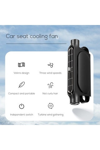 Hallow 3 Rüzgar Hızı İle Usb-Powered Araba Koltuğu Soğutma Vantilatörü Siyah