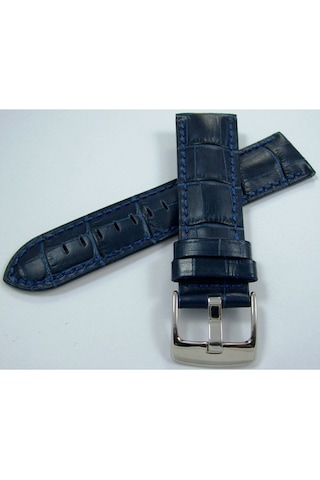 Bizon Deri Saat Kayışı Spor Lacivert 26Mm Kordon Dikişli Kroko
