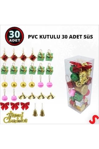 Yılbaşı Ağacı Lüks Süsleme Seti, 4,5cm X 30 Parça Diğer