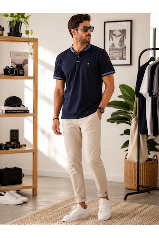 Erkek Lacivert Polo Yaka T-shirt Erkek Lacivert Polo Yaka T-shirt