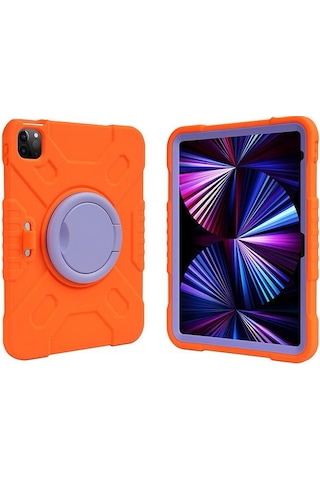 Apple Uyumlu iPad Air 11inç M4/m3/m2 2026-2024 Kılıf Askılı Silikon Handle Ring Yüzüklü Amour Tank Case