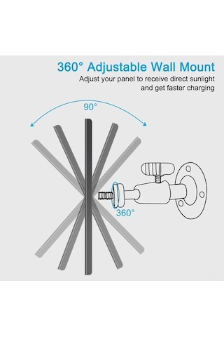 Trendooze 360 Dönebilir Ip67 Su Geçirmez 10w Usb Güneş Paneli - Kamera Ve Akü Şarj Uygun