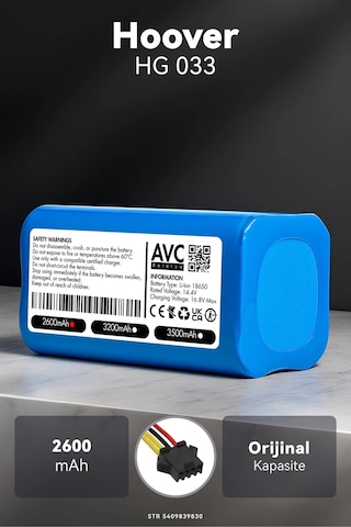 Hoover Uyumlu Hg 033 2600mah Robot Süpürge Bataryası K.k