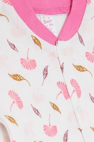 Breeze Kız Bebek Patikli Tulum Çiçek Desenli 0-3 Ay-6 Ay, Ekru-ekru Ekru