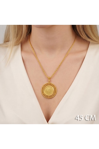 Altın Kaplama Tam Altınlı Kolye - Ajda Model 45 Cm Bnd-242