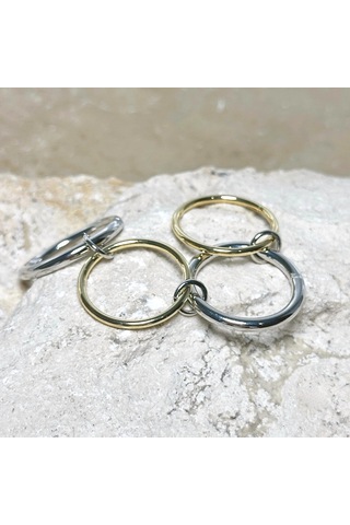 4'lü Gold-silver Sade Yüzük Çok Renkli