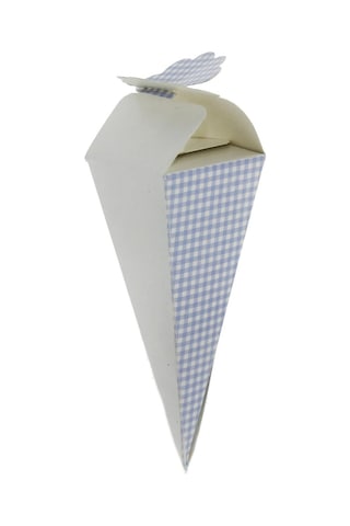 50 Adet 12cm Karton Küçük Külah Ekoseli Lokumluk
