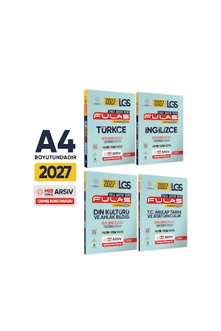 2027 8.sınıf Full Lgs Altın Seri Fulas Lgs/meb Örnek Çıkmış Modüler Soru Bankası Çözümlü Sözel Set