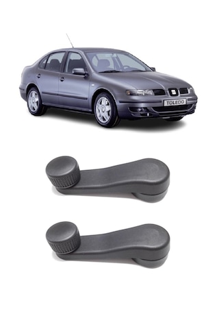 Seat Toledo 1999 - 2004 Uyumlu Manuel Çevirmeli Cam Açma Kapama Kolu Siyah 2 Adet Takım 1h0837581