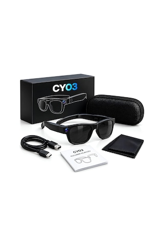 Cy03 Akıllı Kameralı Gözlük 8 Mp 1080p Video Kayıt Bluetooth Wifi Aı Çeviri Destekli