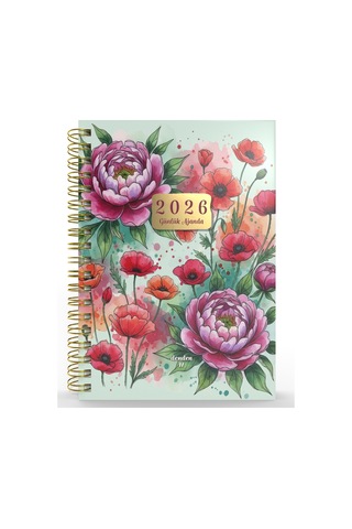 Spiralli 2026 Günlük Ajanda Flowers 8 Çok Renkli