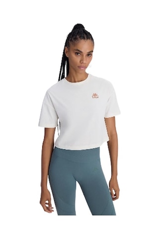 Kappa Authentic Aster Kadın Beyaz Comfort Fit Tişört Beyaz