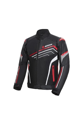 Scoyco Jk153 Motosiklet Montu Deri 4 Mevsim Oxford 600-d Dayanıklı Kumaş Motorcu Mont Red