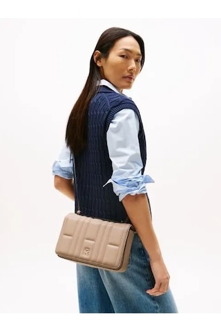 Tommy Hilfiger Kadın Çapraz Çanta Aw0aw17454afe Bej