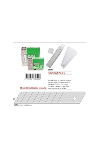 Sdı Maket Bıçağı Yedeği 1404 Geniş Tip 10 Tüp 100 Ad.