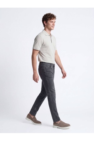 Kip Koyu Yeşil Slim Fit Denim Pamuk Karışımlı Pantolon