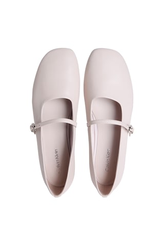 Calvin Klein Oblique Ballerina Mj Deri Hdw Bej Kadın Babet-14815