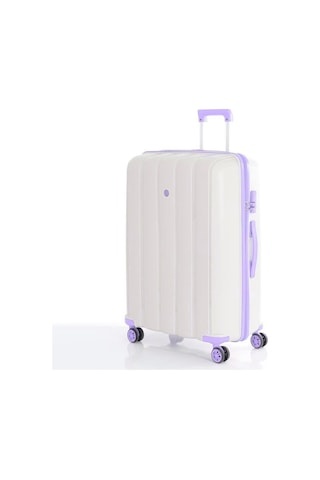 Mçs 3lü Set Kırılmaz Silikon Seyahat Valizi Bavulu V305 Kemik Lila Bej