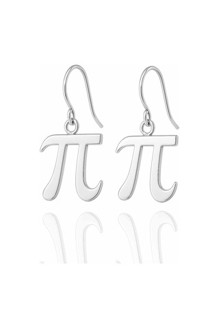 Matematik Severlere Özel Pi Sayısı Sembolü Gümüş Küpe