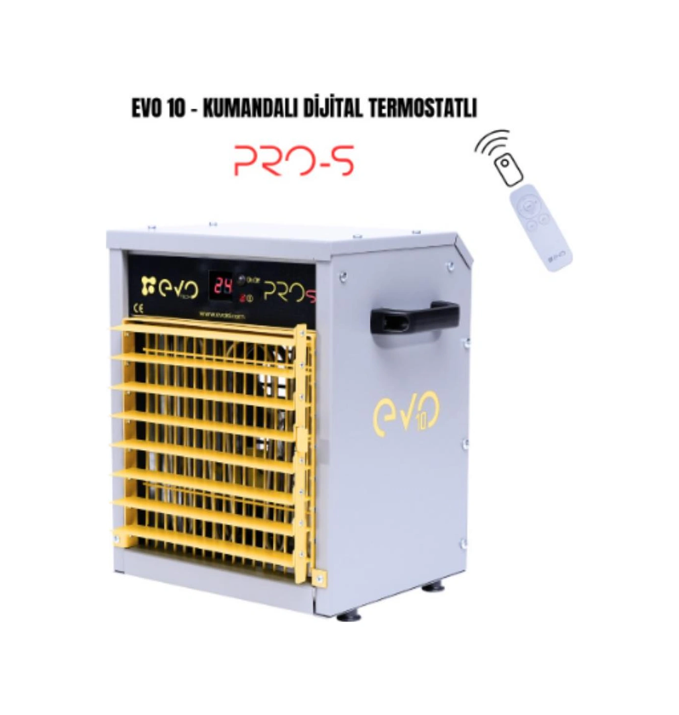 Evo10 Pros - 10 Kw Kumandalı Ve Dijital Endüstriyel Elektrikli Fanlı Isıtıcı