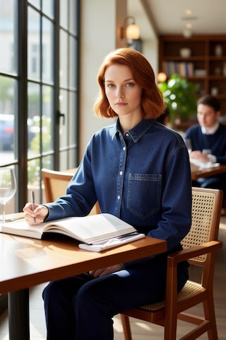 Ersefa Kadın Oversize Liyosel Denim Gömlek Günlük Kullanımda Ve Rahatlığ Koyu Mavi