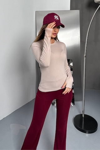 Balenbi Kadın Buzzy Parmak Geçmeli Bisiklet Yaka Basic Body 1130 Bej