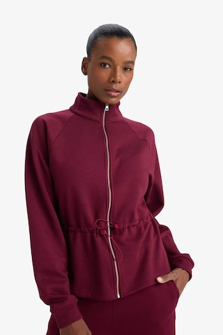Defacto Standart Fit Dik Yaka Fermuarlı Beli Lastikli İçi Yumuşak Tüylü Modal Hırka G4368ax25wnbr170 Bordo-br170