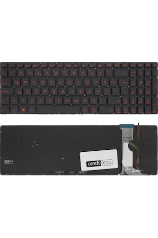 Asus Uyumlu Rog Gl752, Gl752v, Gl752vl, Gl752vw, Gl752vwm, Gl771jw Klavye Tr Işıklı Siyah