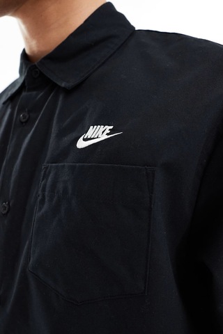 Nike Club Woven Loose Fit Short Sleeve Shirt İn Black Erkek Bol Kesim Dokuma Kısa Kollu Spor Gömlek Siyah Siyah