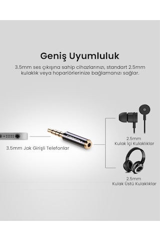 Ugreen 3.5mm Erkek To 2.5mm Dişi Jak Dönüştürücü, 20502
