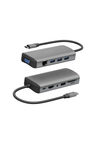 Aluhub Max 100w Type-c Pd Şarj Destekli 11in1 4k Hub Dönüştürücü - Koyu Gri