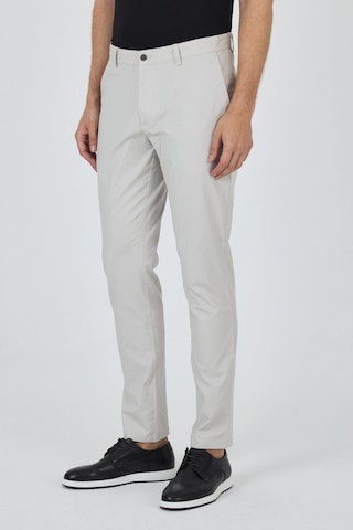 İmza Gri Armürlü Yan Cep Düz Paça Slim Fit Pamuklu Casual Chino Pantolon 1003250120 Gri