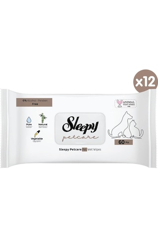Sleepy Petcare Evcil Hayvan Islak Havlusu 12X60 Yaprak