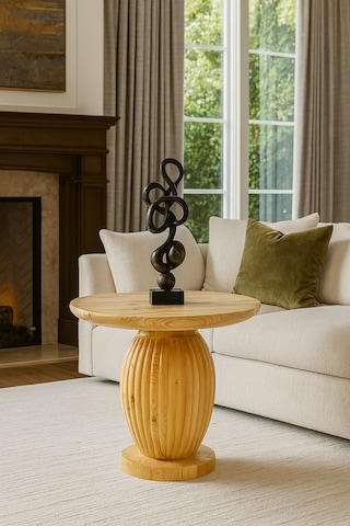 Verona Ahşap Orta Sehpa Naturel Renk Mantar Sehpa Naturel