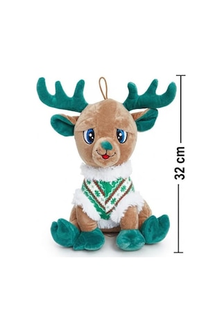 Peluş Ren Geyiği 32 Cm Sevimli Konforlu: Peluş Uyku Yastığı Ve Sarılma Arkadaşı Dekoratif Oyuncak Çok Renkli