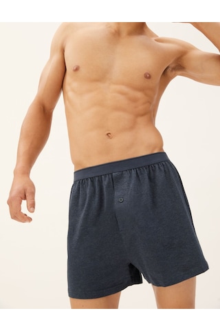 Marks & Spencer Saf Pamuklu 5'li Nefes Alabilir:trade Mark: Boxer Seti Mavi