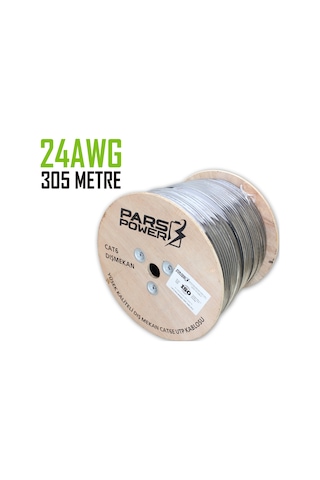 Pars Power 24 Awg 0.50 mm 305 Metre Network Cat6 U/UTP Dış Mekan Pars Power 24 Awg 0.50 mm 305 Metre Network Cat6 U/UTP Dış Mekan