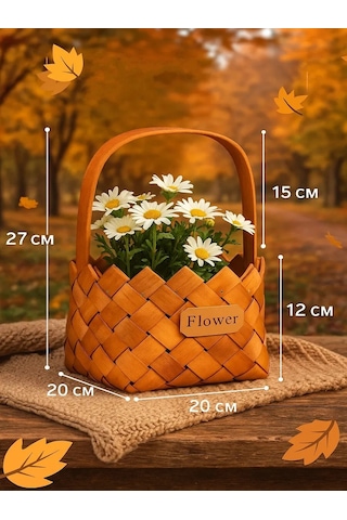 Simalend Örgü Sepetim Seti 430137467 Kahverengi