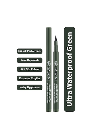 Gabrini Liquid Eyeliner Pen Green