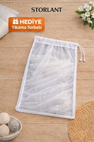 Ttimms Bambu 1/3 Sık Pileli Ütü Gerektirmez Tül Perde - Her Odaya Uygun Tercih Edilen Model Kırık Beyaz
