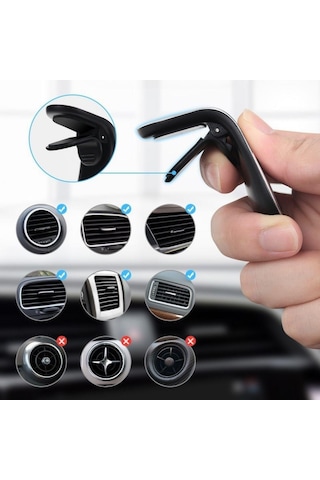Havalanndırma Izgarasına Takılabilen Mandallı Mıknatıslı Oto Araç Içi Manyetik Telefon Tutucu 50001