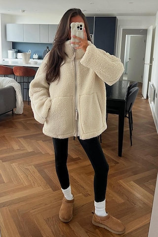 Madmext Bej Dik Yakalı Cepli Peluş Mont Mg1966-bej Bej