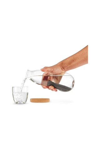 Black Blum 800 Ml Cam Karaf, Kömür Filtreli, Doğal Mantar Altlıklı Sürahiler