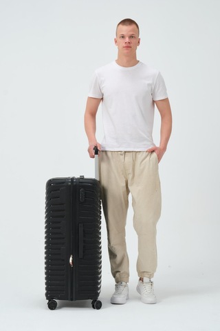 Keo-plus Siyah Büyük Boy Silikon Kırılmaz Pp Valiz Siyah