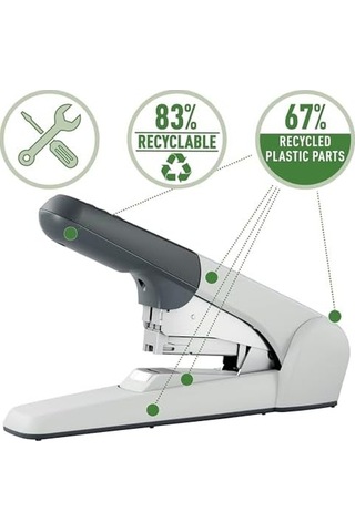 Ekstra Güçlü Düz Zımba, 60 Yaprak Kağıt İçin, Zımba Teli, Ergonomik Tasarım, Gümüş, 55520084