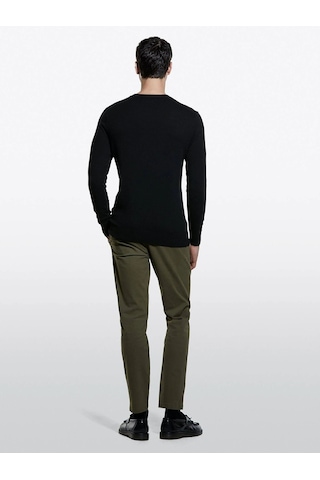 Sisley Slim Fit Vintage Efekt Chino Pantolon Erkek Haki Yeşili Pantolon - 325a4dm6sf02y